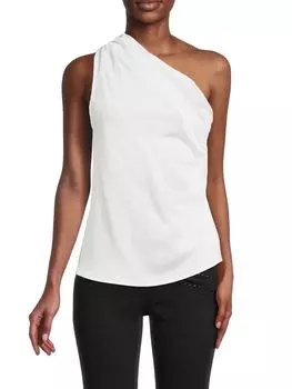 Топ на одно плечо со сборками Renee C., белый