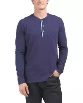 Топ на пуговицах с длинными рукавами Alpha Slub Greyson, цвет Abyss