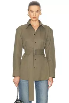 Топ на пуговицах с поясом Burberry, хаки