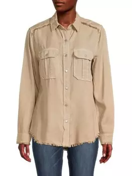 Топ на пуговицах с потертостями в рабочем стиле Etienne Marcel, цвет Tan