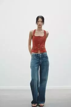 Топ на пуговицах ZARA, цвет Terracotta