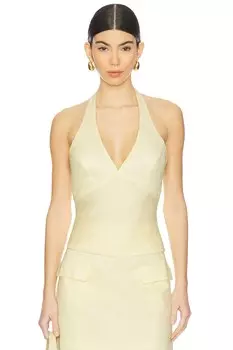 Топ на шее из льна Paola Bardot, canary yellow