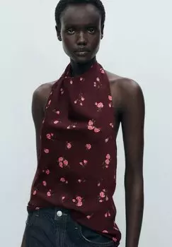 Топ NADIA - Blouse Mango, коричневый