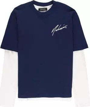 Топ Nahmias Double-Sleeve Top 'Navy', синий