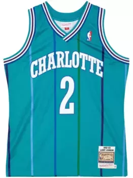 Топ NBA Charlotte Hornets 92 Larry Johnson Mitchell & Ness, синий