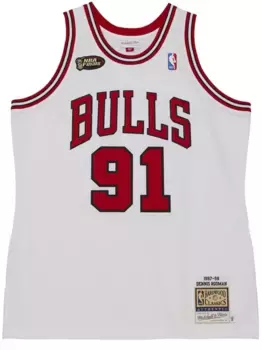 Топ NBA Chicago Bulls 1997 Dennis Rodman Mitchell & Ness, белый
