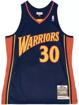 Топ NBA Golden State Warriors 09 Steph Curry Authentic Road Mitchell & Ness, синий