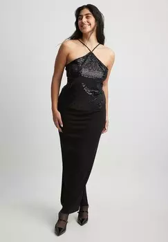 Топ NECKHOLDER- AUS MIT PAILLETTEN NA-KD, черный