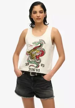 Топ NEO TRAD TATTOO SCOOP NECK TANK Superdry, белый