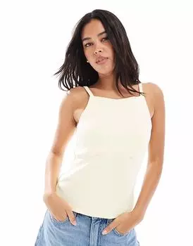 Топ New Look с прямым вырезом, желтый