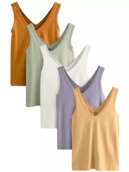 Топ Next, цвет Beige/Brown/Light green/Purple/White