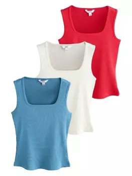 Топ Next, цвет Dusty blue/Red/White