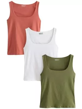 Топ Next, цвет Khaki/Orange/White