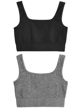 Топ Next gerippt, цвет Grey/Black