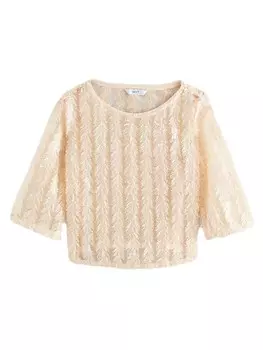 Топ Next Shirt, кремовый