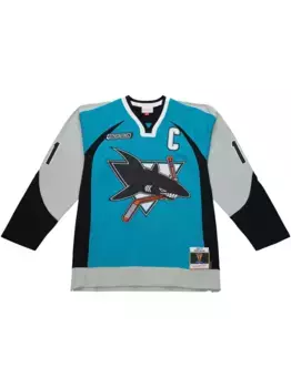 Топ NHL Jersey Sharks 1999 Owen Nolan Teal Mitchell & Ness, синий