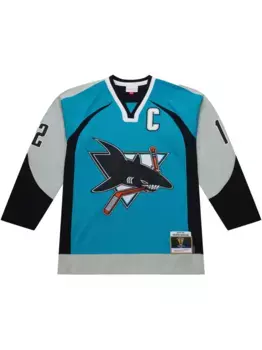 Топ NHL Sharks 2003 Patrick Marleau Teal Mitchell & Ness, синий
