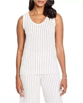Топ NIC+ZOE Destination Stripe Knit Tank, цвет White Multi