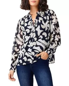 Топ NIC+ZOE Ink Stamp, цвет Indigo Multi