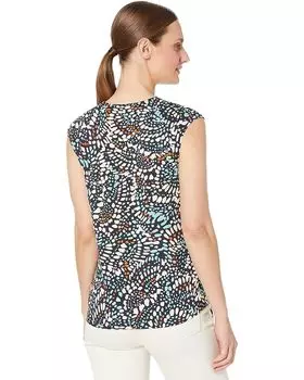 Топ NIC+ZOE Mosaic Dots Top, цвет Aqua Multi