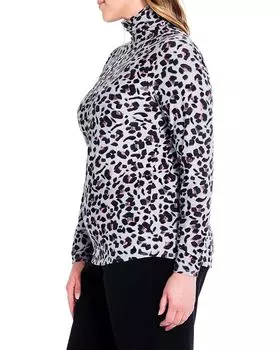 Топ NIC+ZOE Plus Size Cheetah Pop Top, цвет Grey Multi