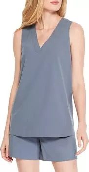 Топ NIC+ZOE Tech Stretch V Tank, цвет Slate