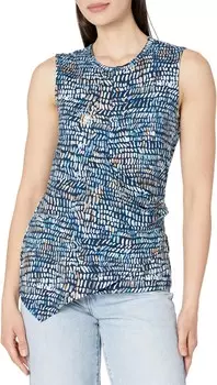 Топ NIC+ZOE Water Drops Tank, цвет Blue Multi