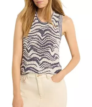 Топ NIC+ZOE Wave Mix Knit Tank, цвет Indigo Multi