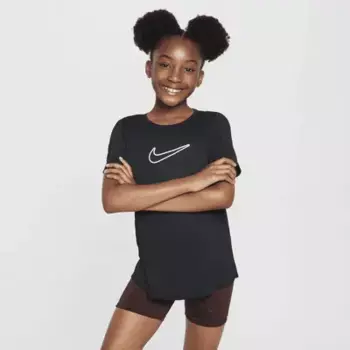 Топ Nike One Fitted, черный/белый