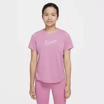 Топ Nike One Fitted, цвет Magic Flamingo/White