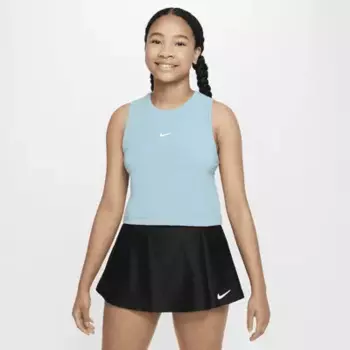 Топ Nike Pro Girls' Dri-FIT Training Tank Top, цвет Denim Turquoise/White