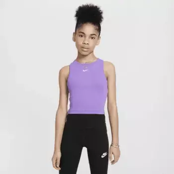 Топ Nike Sportswear Girls' Ribbed Tank Top, цвет Black Raspberry