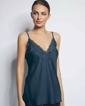 Топ нижнего белья с кружевом и V-образным вырезом Selmark, темно-синий