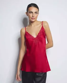 Топ нижнего белья с кружевом и V-образным вырезом Selmark, красный