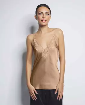 Топ нижнего белья с кружевом и V-образным вырезом Selmark, бежевый