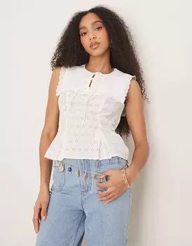 Топ Nobody's Child Bella с квадратным воротником белого цвета