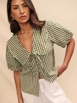 Топ Nobody's Child Birdie Organic Cotton Gingham, цвет green/multi