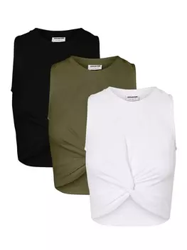 Топ Noisy may 3er Set Crop, цвет schwarz-grn