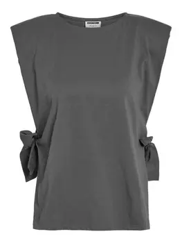Топ Noisy may rmellos Box Fit Rundhals Knoten Detail, серый