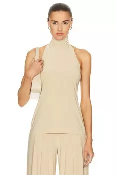 Топ Norma Kamali Halter Turtleneck, песочный