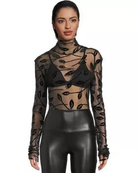 Топ Norma Kamali Long Sleeve Turtle Top, цвет Black Leaf