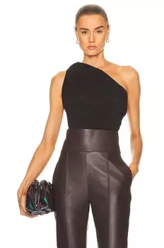 Топ Norma Kamali One Shoulder Peasant, черный