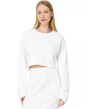 Топ Norma Kamali Oversized Raglan Sleeve Cropped Top, цвет Snow White