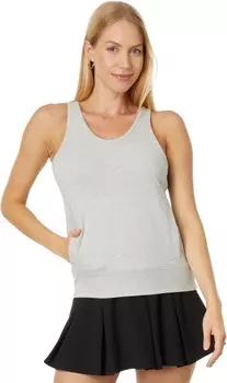 Топ Norma Kamali Racer Tailored Terry Tank Top, цвет Light Heather Grey