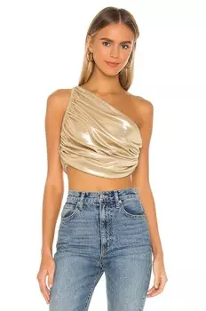 Топ Norma Kamali X REVOLVE Diana Crop, цвет Gold Lame