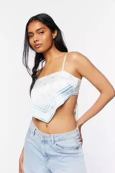 Топ носового платка с принтом ракушки Forever 21, слоновая кость