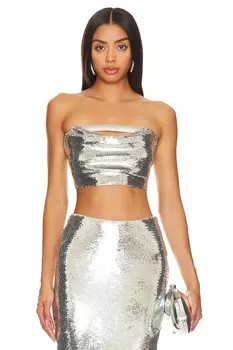 Топ Nue Studio X Revolve Arielle, цвет Silver Sequin