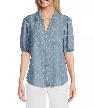 Топ Nurture by Westbound с ткаными рукавами на локте и пуговицами спереди, синий