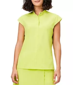 Топ NZ ACTIVE от NIC+ZOE Tech с эластичной окантовкой на воротнике и рукавах с застежкой спереди NIC + ZOE, желтый