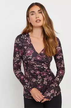 Топ обертка с цветочным узором пейсли Long Tall Sally, красный